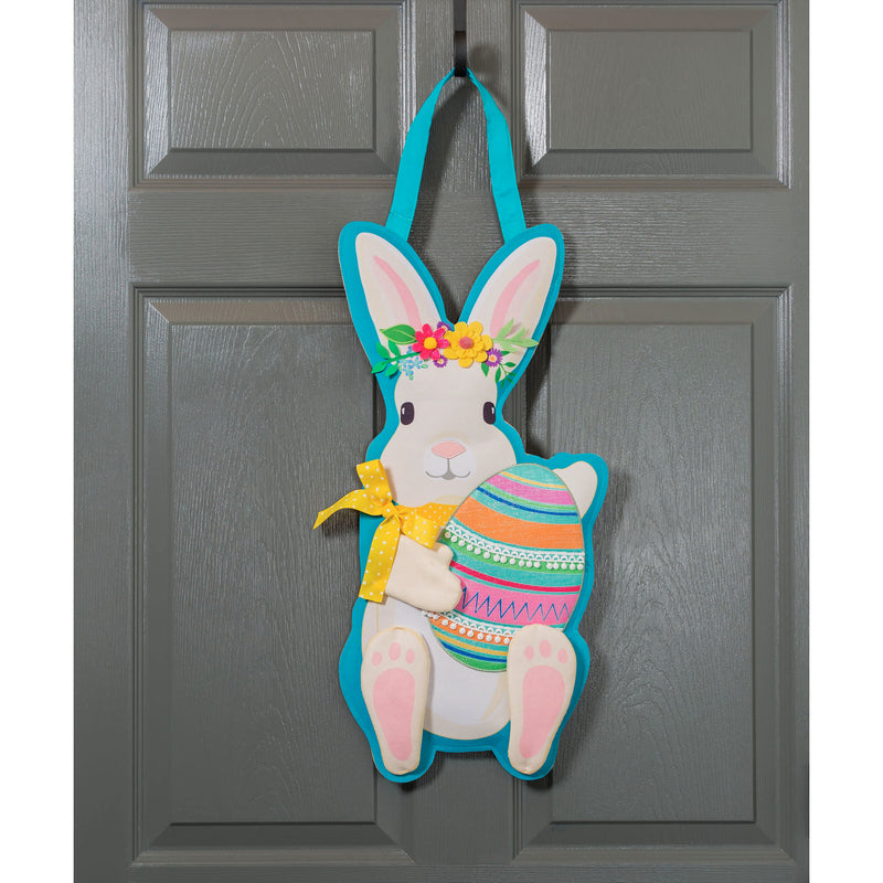 Evergreen Door Decor,Easter Bunny Door Décor,13x0.5x23 Inches