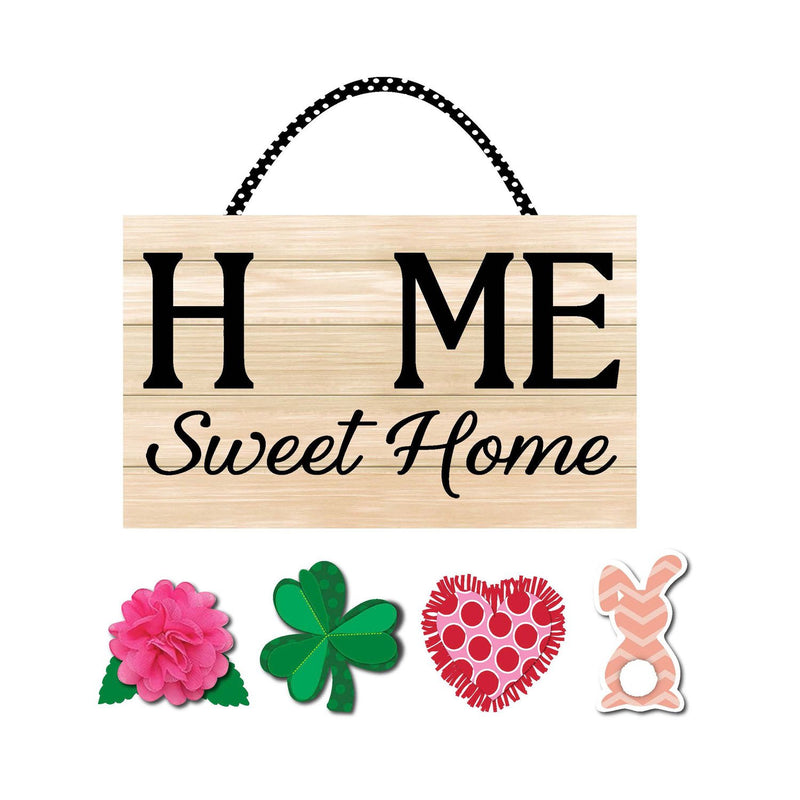 Evergreen Door Decor,Spring Interchangable Home Sweet Home Door Decor,0.4x22x12 Inches
