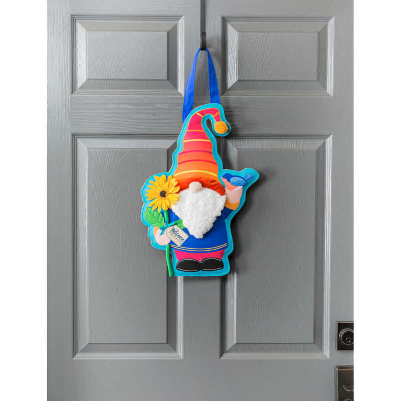 Evergreen Door Decor,Garden Gnome Door Décor,18.25x12.5x0.5 Inches