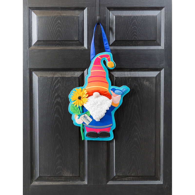 Evergreen Door Decor,Garden Gnome Door Décor,18.25x12.5x0.5 Inches