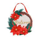 Poinsettia Welcome Wreath Door Decor,2dhb1803