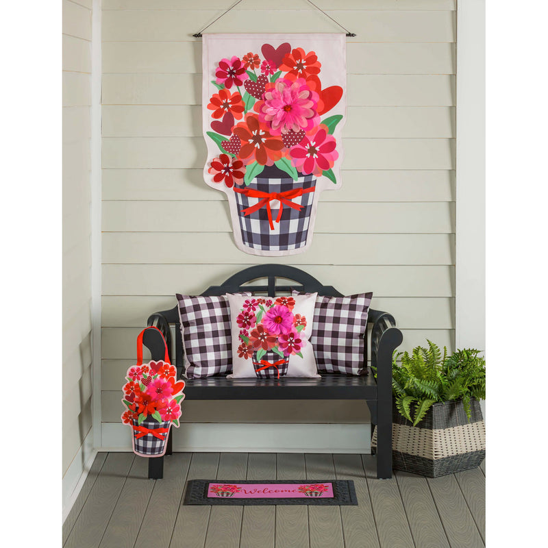 Buffalo Check Flower Pot Door Décor,2dhb1809