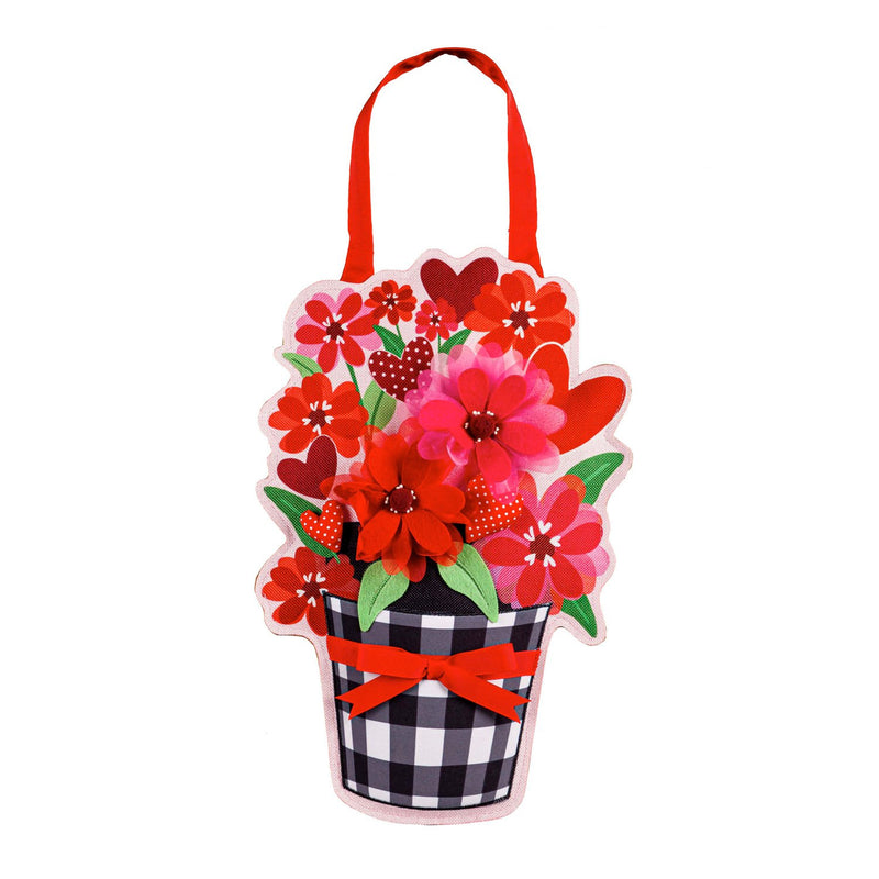 Buffalo Check Flower Pot Door Décor,2dhb1809