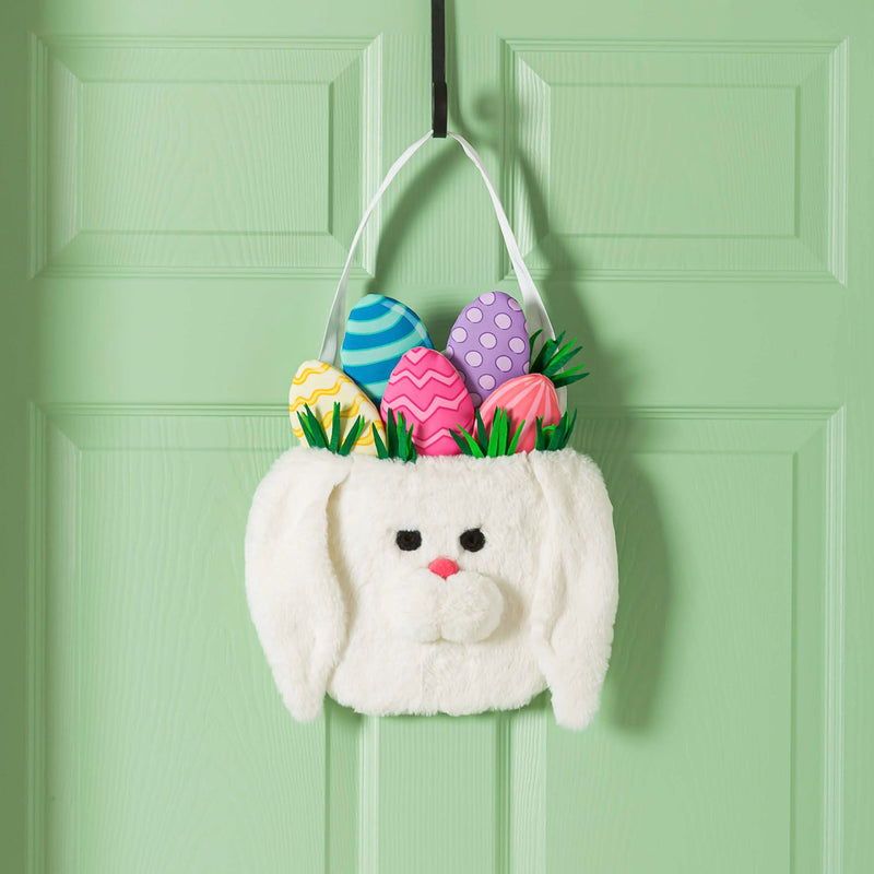 Evergreen Door Decor,Easter Bunny Basket Door Décor,10x1.5x12.5 Inches