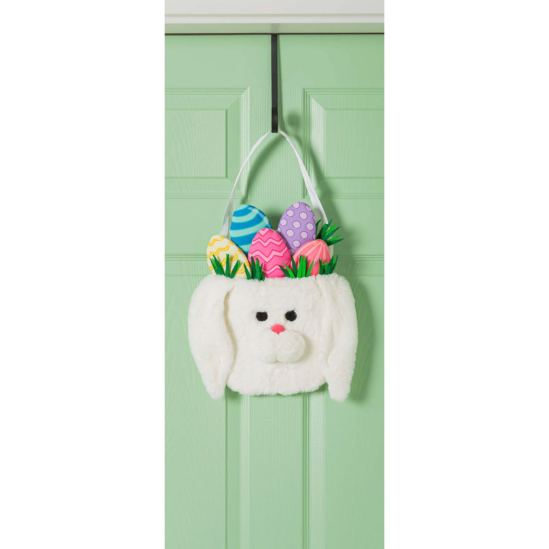 Evergreen Door Decor,Easter Bunny Basket Door Décor,10x1.5x12.5 Inches