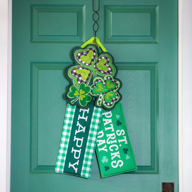 Shamrocks With Checks Door Décor,2dhb1831