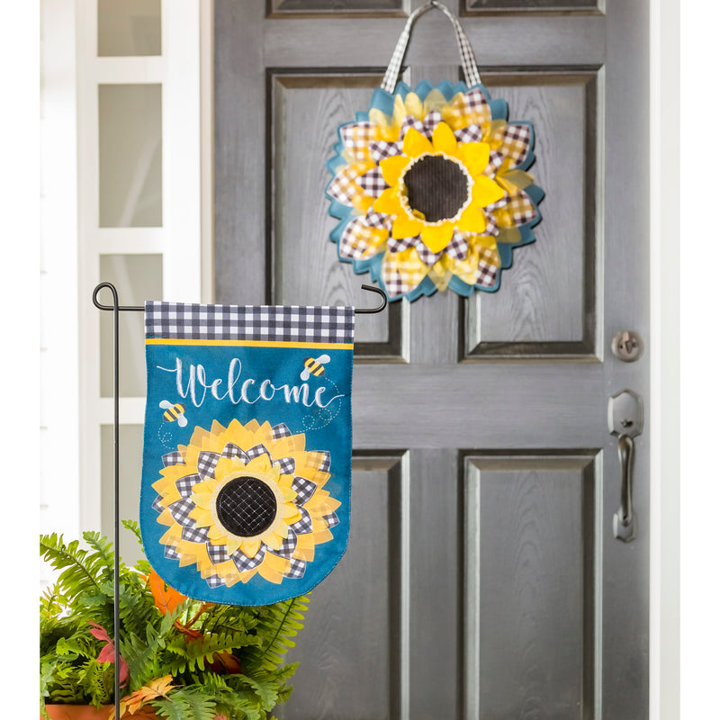 Sunflower with Checks Door Décor,2dhb2290