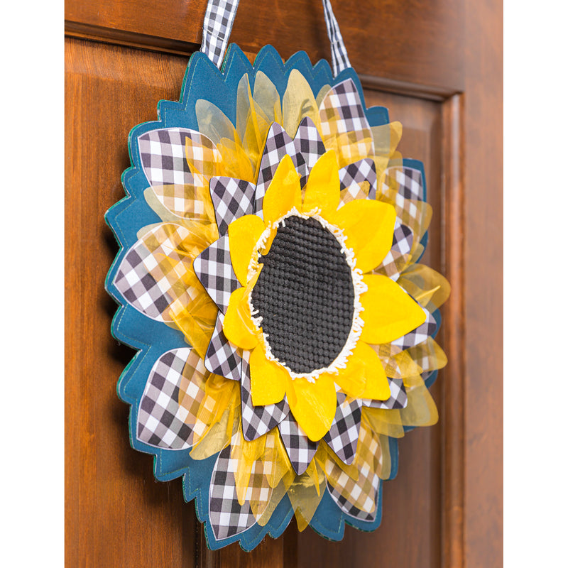 Sunflower with Checks Door Décor,2dhb2290