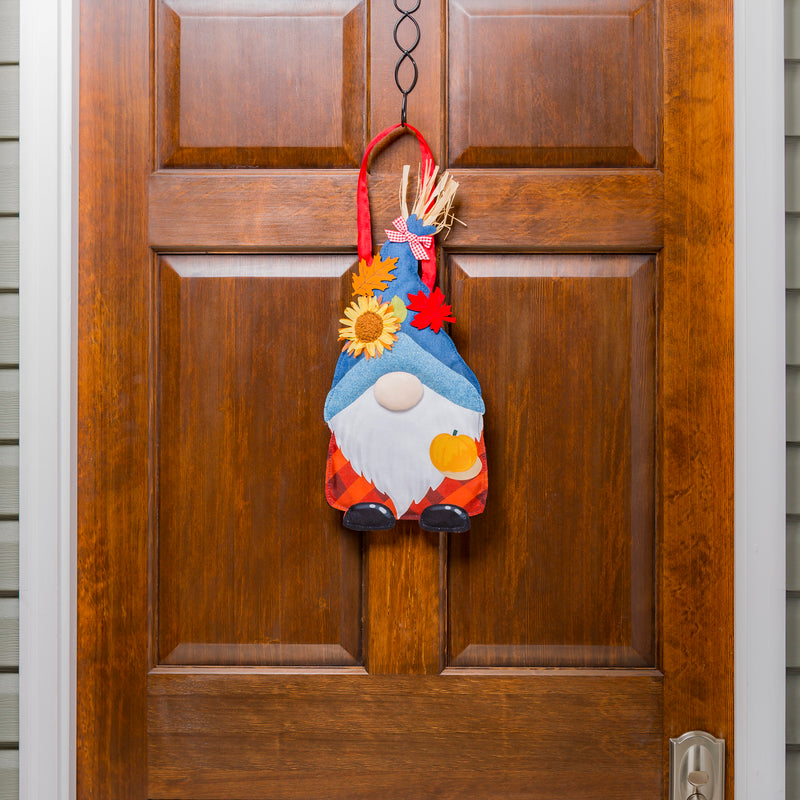 Evergreen Door Decor,Give Thanks Fall Gnome Door Décor,0.25x9x17 Inches