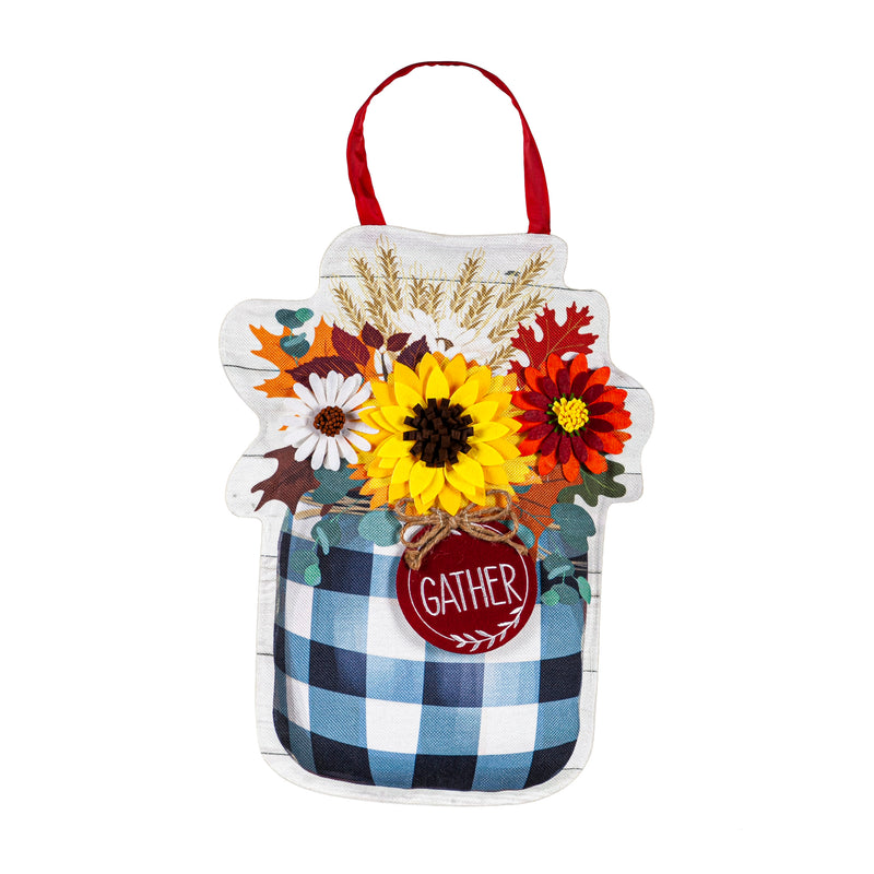 Fall Check Mason Jar Door Décor,2dhb2295