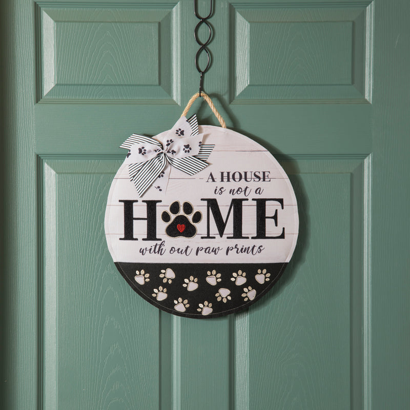 Evergreen Door Decor,Paw Prints Door Décor,0.25x16x16 Inches