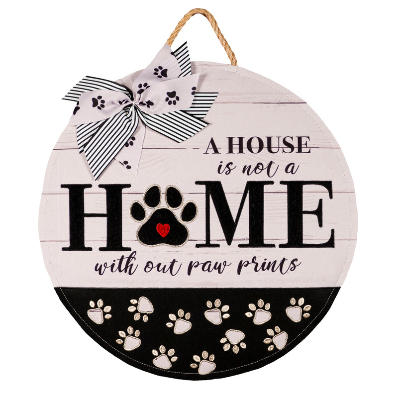 Evergreen Door Decor,Paw Prints Door Décor,0.25x16x16 Inches