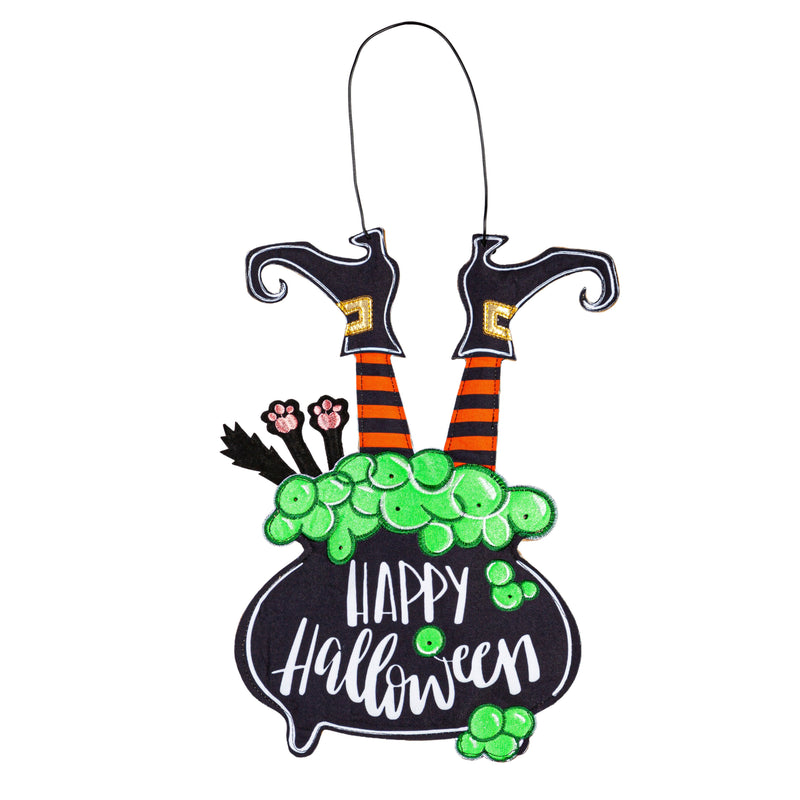 Lit Witch in Cauldron Door Décor,2dhb2412mbl