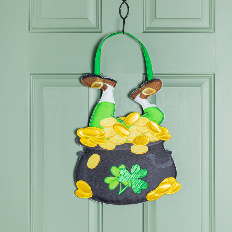 Leprechaun In Pot Door Décor,2dhb2498