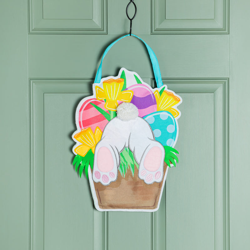 Evergreen Door Decor,Bunny in Pot Door Décor,0.25x12x17 Inches