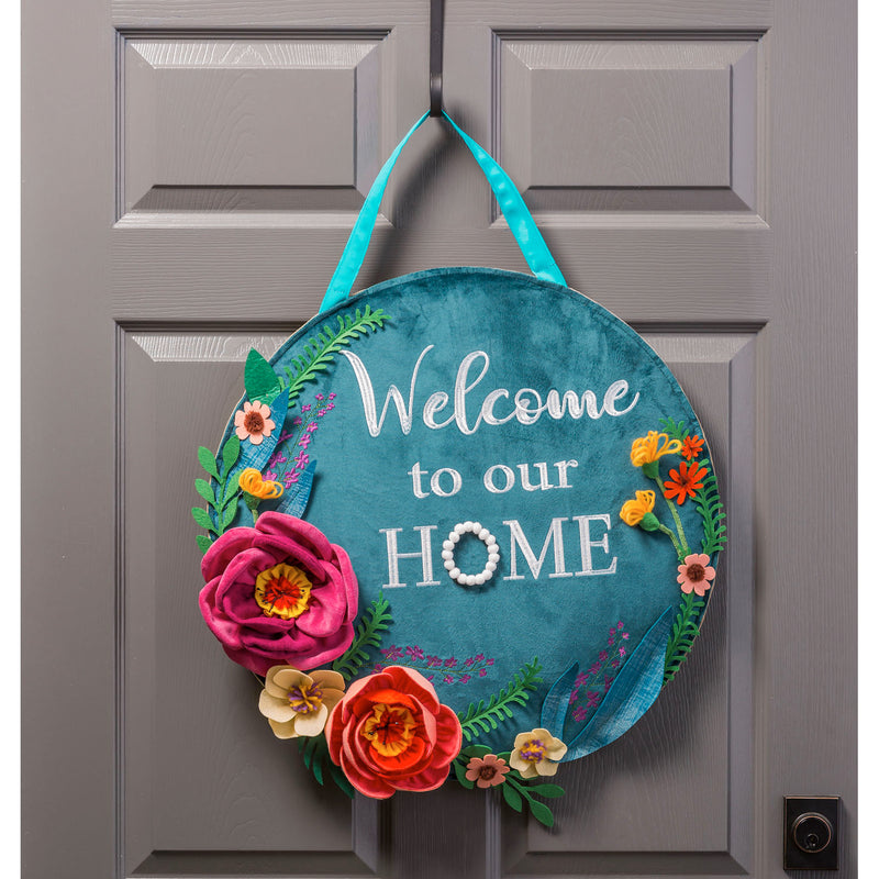 Evergreen Door Decor,Floral Spring Wreath Door Décor,1x22x22 Inches