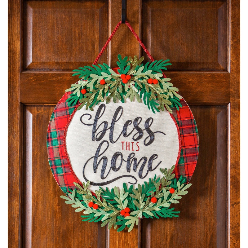 Bless this Home Plaid Door Décor,2dhbe1804