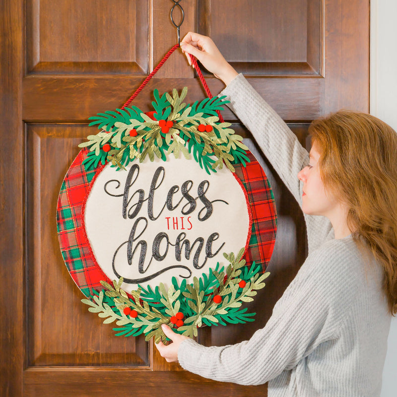 Bless this Home Plaid Door Décor,2dhbe1804