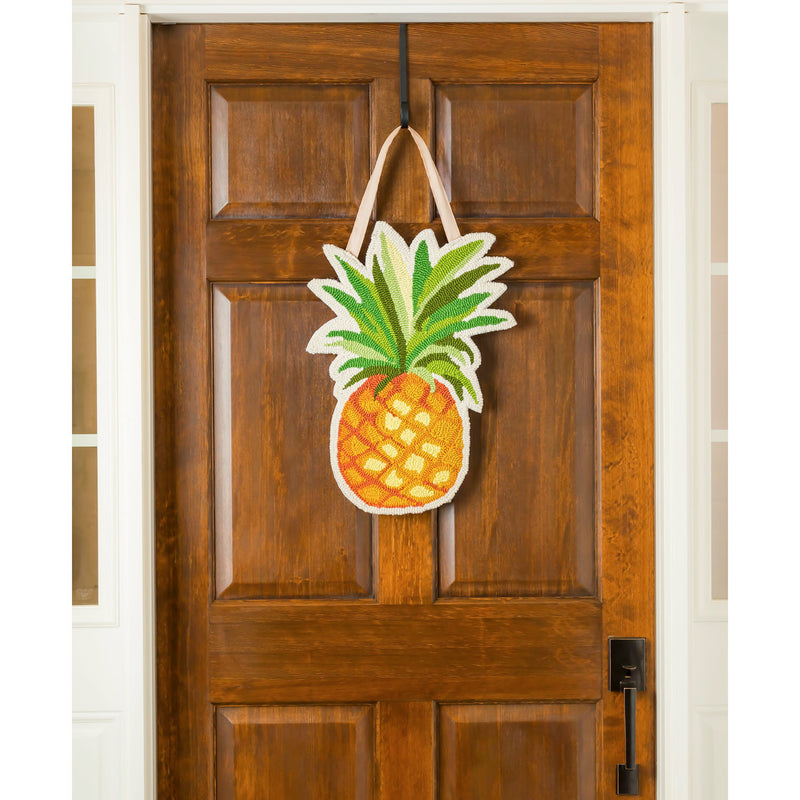 Evergreen Door Decor,Pineapple Hooked Door Décor,14x0.6x20 Inches