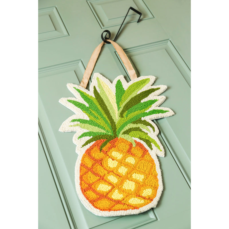 Evergreen Door Decor,Pineapple Hooked Door Décor,14x0.6x20 Inches