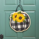 Check Pumpkin and Sunflowers Hooked Door Decor,2dhp2313