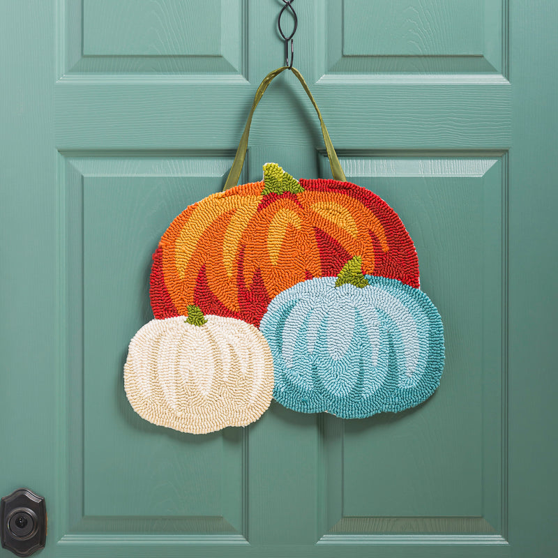 Pumpkin Trio Hooked Door Decor,2dhp2314