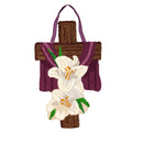 Cross with Lilies Hooked Door Decor,2dhp2495