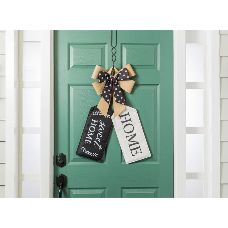 Evergreen Door Decor,Sweet Home Door Tag,8x0.25x18 Inches