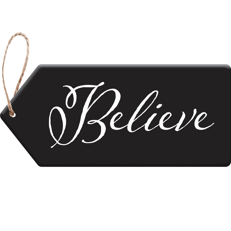 Evergreen Door Decor,Believe Door Tag,8x0.25x18 Inches