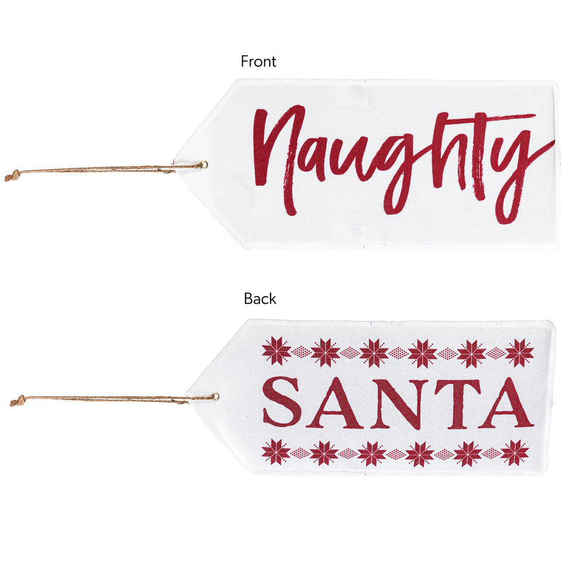 Santa, Naughty Reversible Door Tag