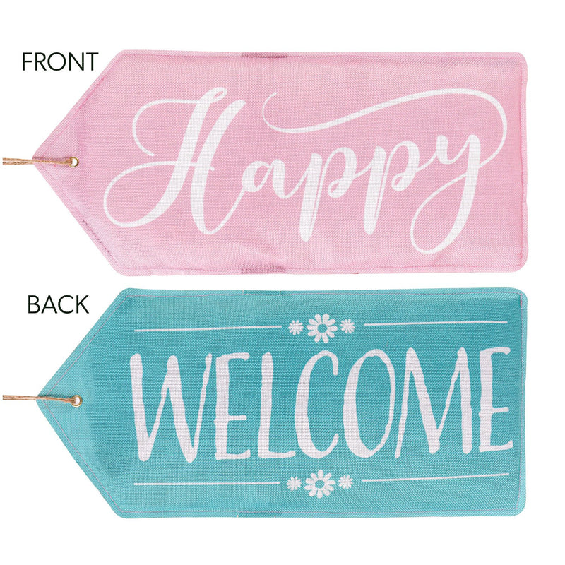 Happy, Welcome Reversible Door Tag,2dt2216fb