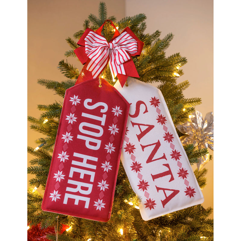 Evergreen Door Decor,Candy Stripe Door Tag Bow,18x13x1.5 Inches