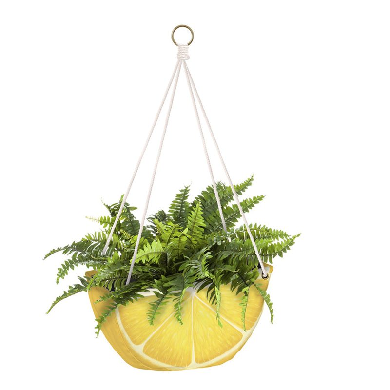 Evergreen Flag,Citrus Fruit Hanging Fabric Planters, Set of 3,10.5x6x2 Inches