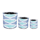 Oasis Blue Round Fabric Planters,2fp7020b