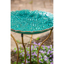 16" Ceramic Bird Bath w/Stand, Botanicals,2gb1188