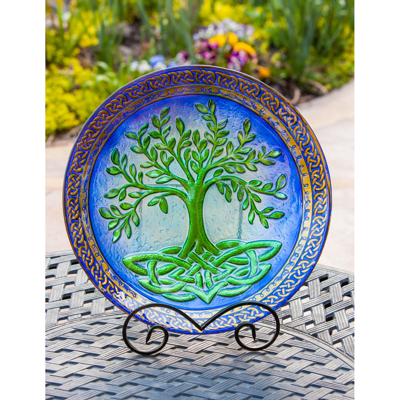 Tree of Life 18" Glass Birdbath,2gb685