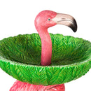 27.5"H Resin Redestal Flamingo Bird Bath,2gb6938