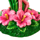 27.5"H Resin Redestal Flamingo Bird Bath,2gb6938