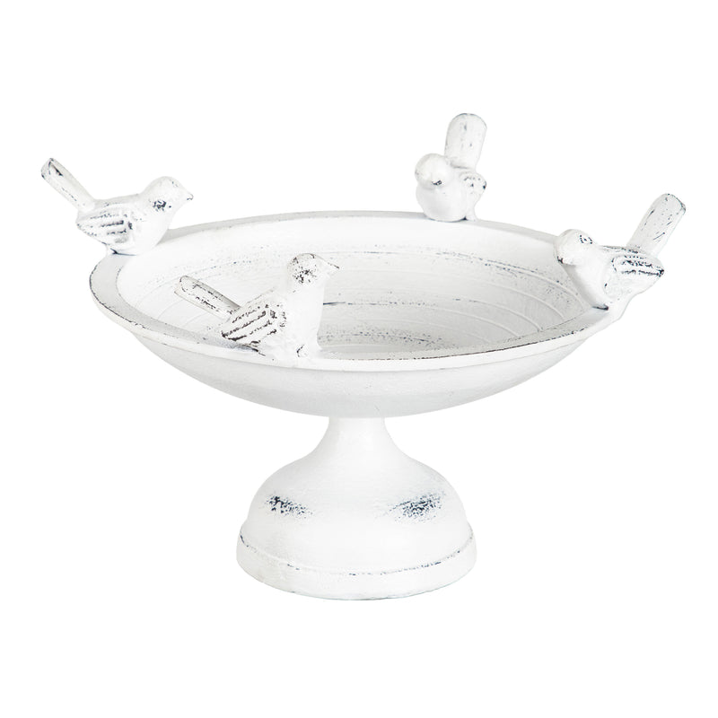 Perched Birds Metal Tabletop Bird Bath,2gb6956