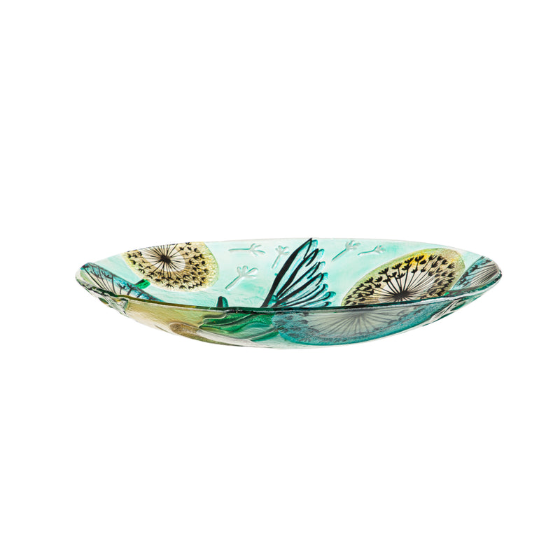 18" Glitter Hand Painted and Embossed Bird Bath, Hummingbird,2gb6960