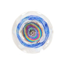 16" Textured Glass Bird Bath, Blue Wave,2gb6998