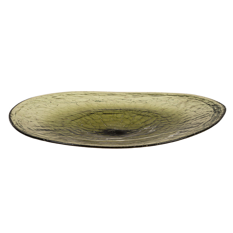 16" Crackled Glass Bird Bath,2gb7100