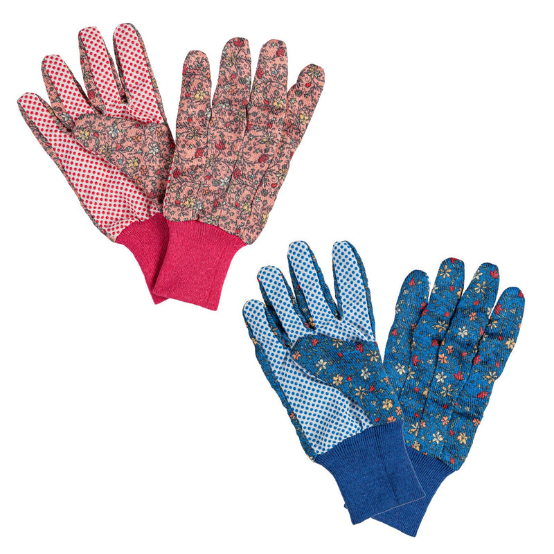 Evergreen Flag,Edith Floral Garden Gloves, 2 Asst: Blue/Pink,0.91x4.45x13.78 Inches