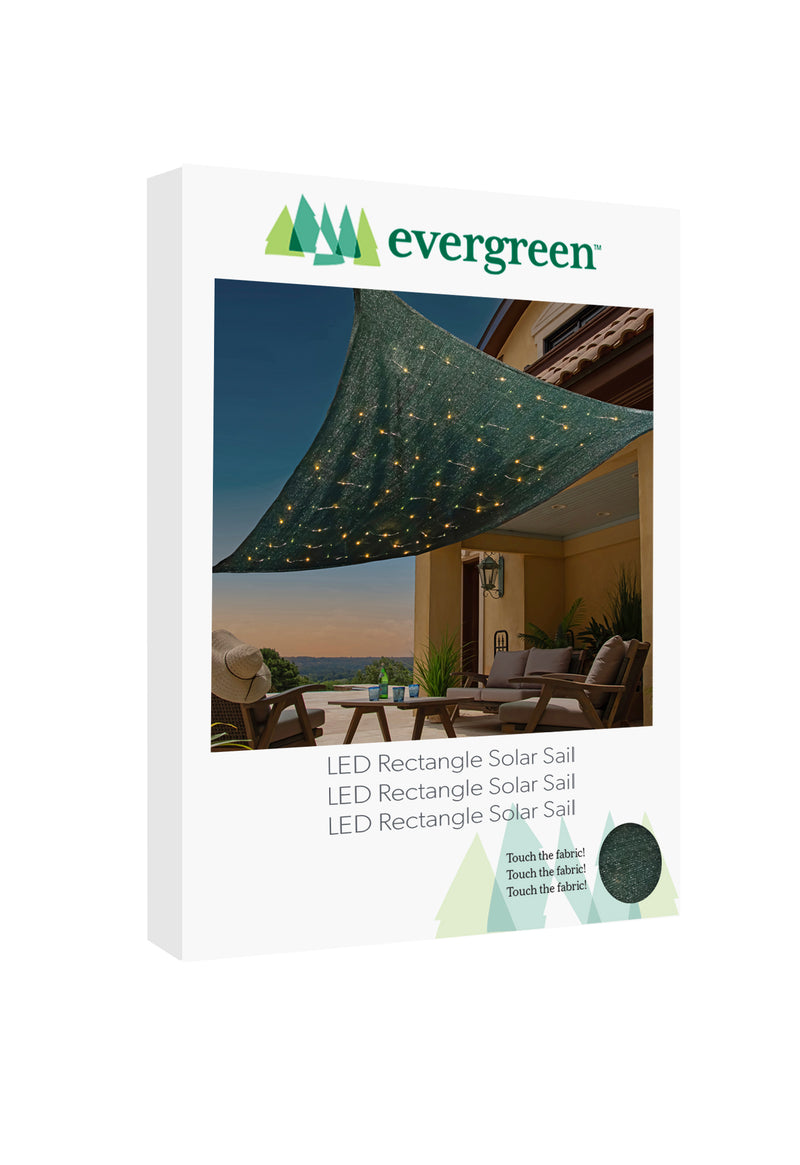 Evergreen Flag,10' x 6.5' LED Rectangle Solar Sail,0.2x118x79 Inches