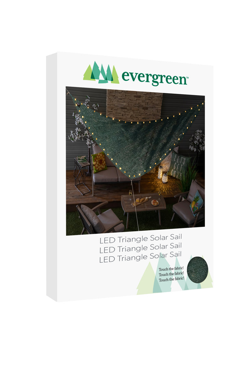 Evergreen Flag,16.5' x 8' LED Triangle Solar Sail, Large,0.2x197x94 Inches