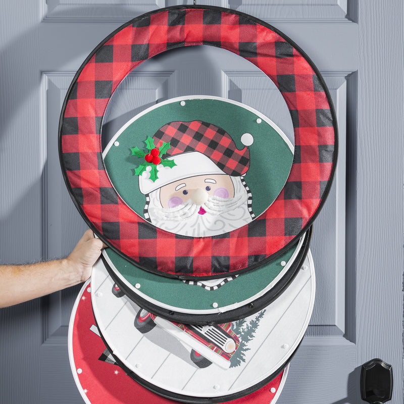 Red and Black Buffalo Check Sassafras Switchable Door Décor Frame,2idf2321