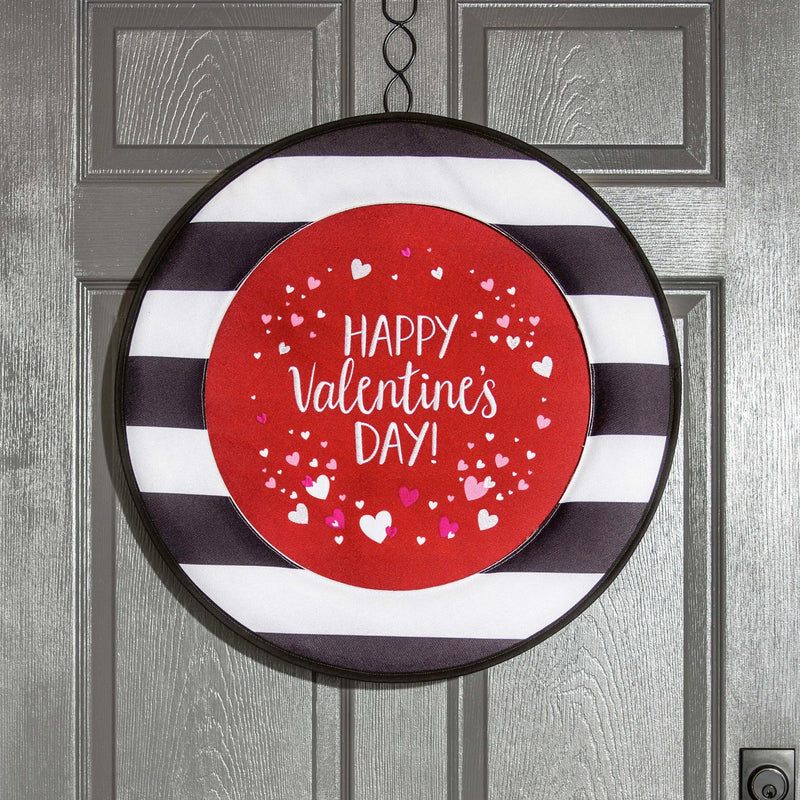 Happy Valentine's Day Sassafras Switchable Door Décor Insert, 19"x0.15"x19"inches