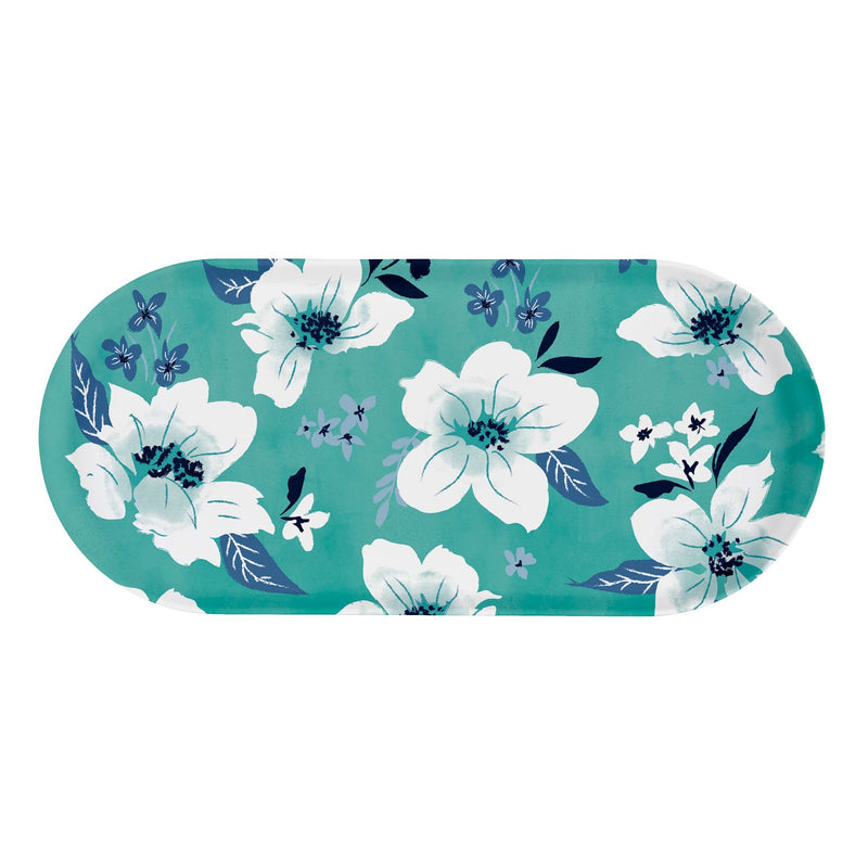 17.5" Melamine Serving Platter, Oasis Blue, 17.5"x8"x1"inches