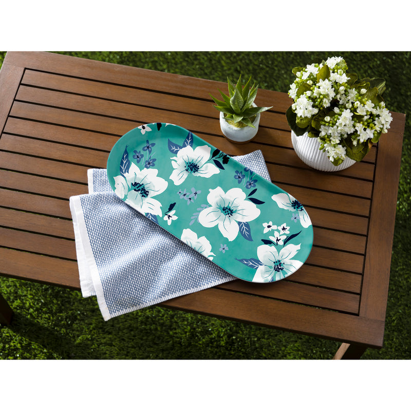 17.5" Melamine Serving Platter, Oasis Blue,2ip7020
