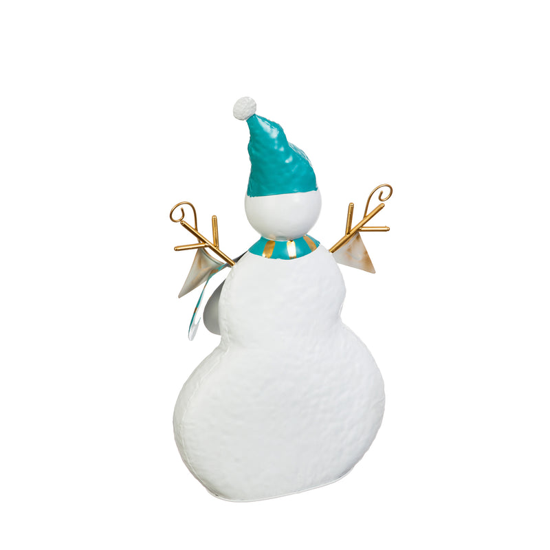 Evergreen Joy Banner Battery Operated LED Metal  Snowman, 5.1'' x 3'' x 3'' inches